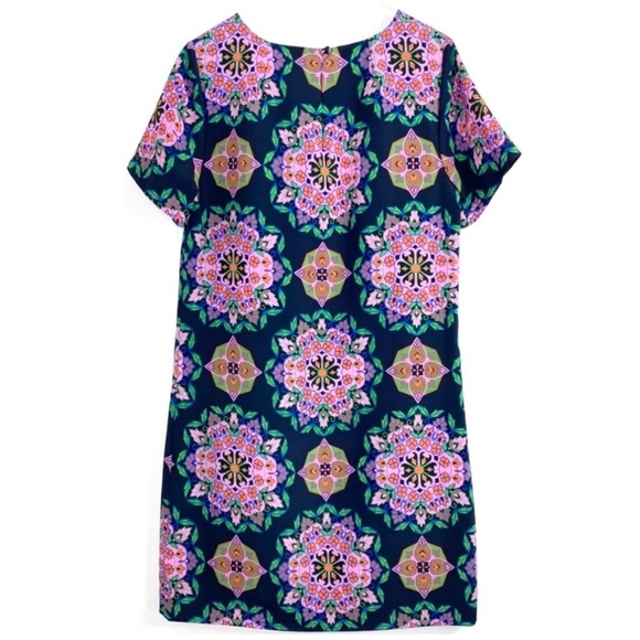 J.CREW Floral Monogram Print Shift Dress Pink/Black Style E8048 - Picture 4 of 7